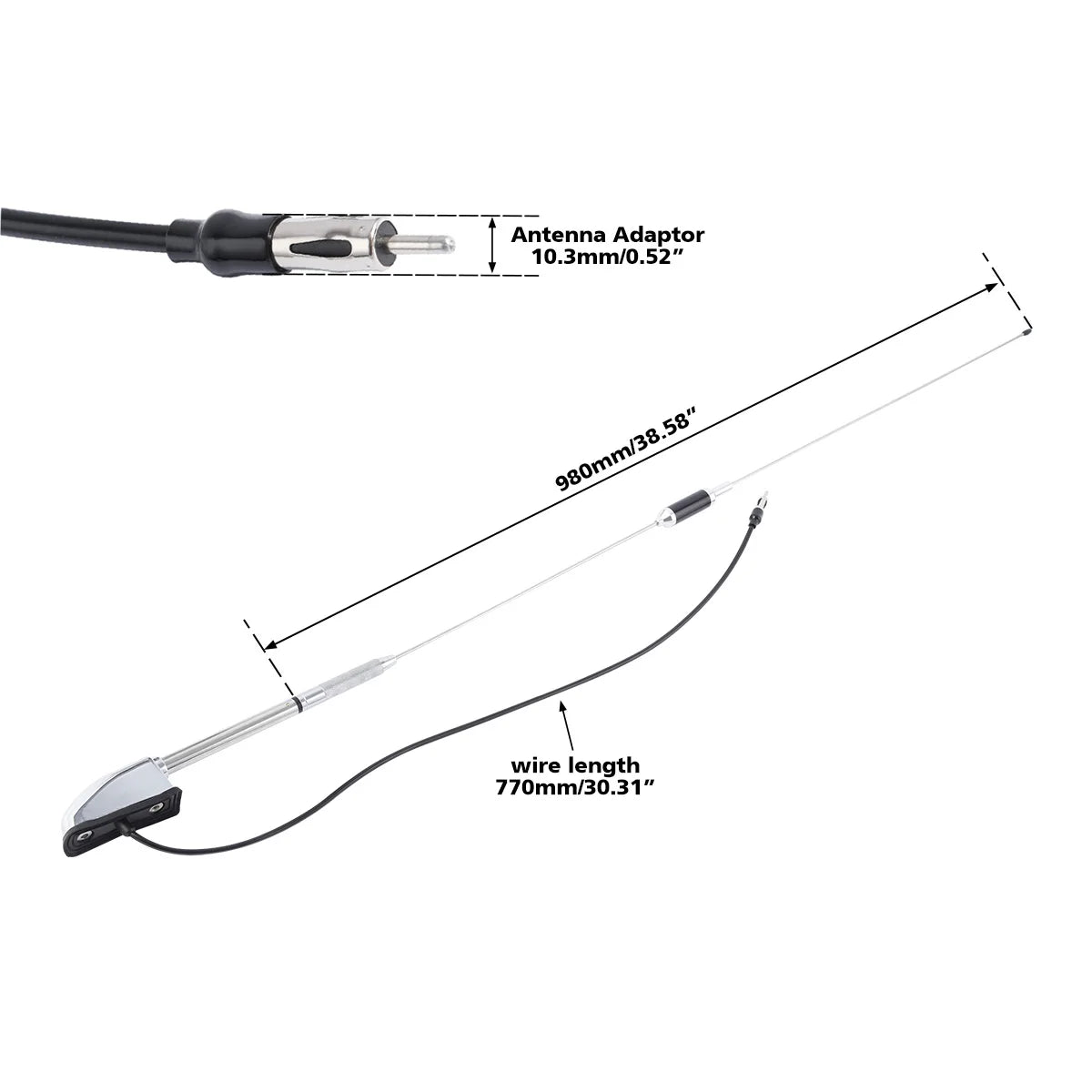 119cm Antenna has Audio Comfort Navi For Honda Gold Wing GL1800 GL1500 2001-2017