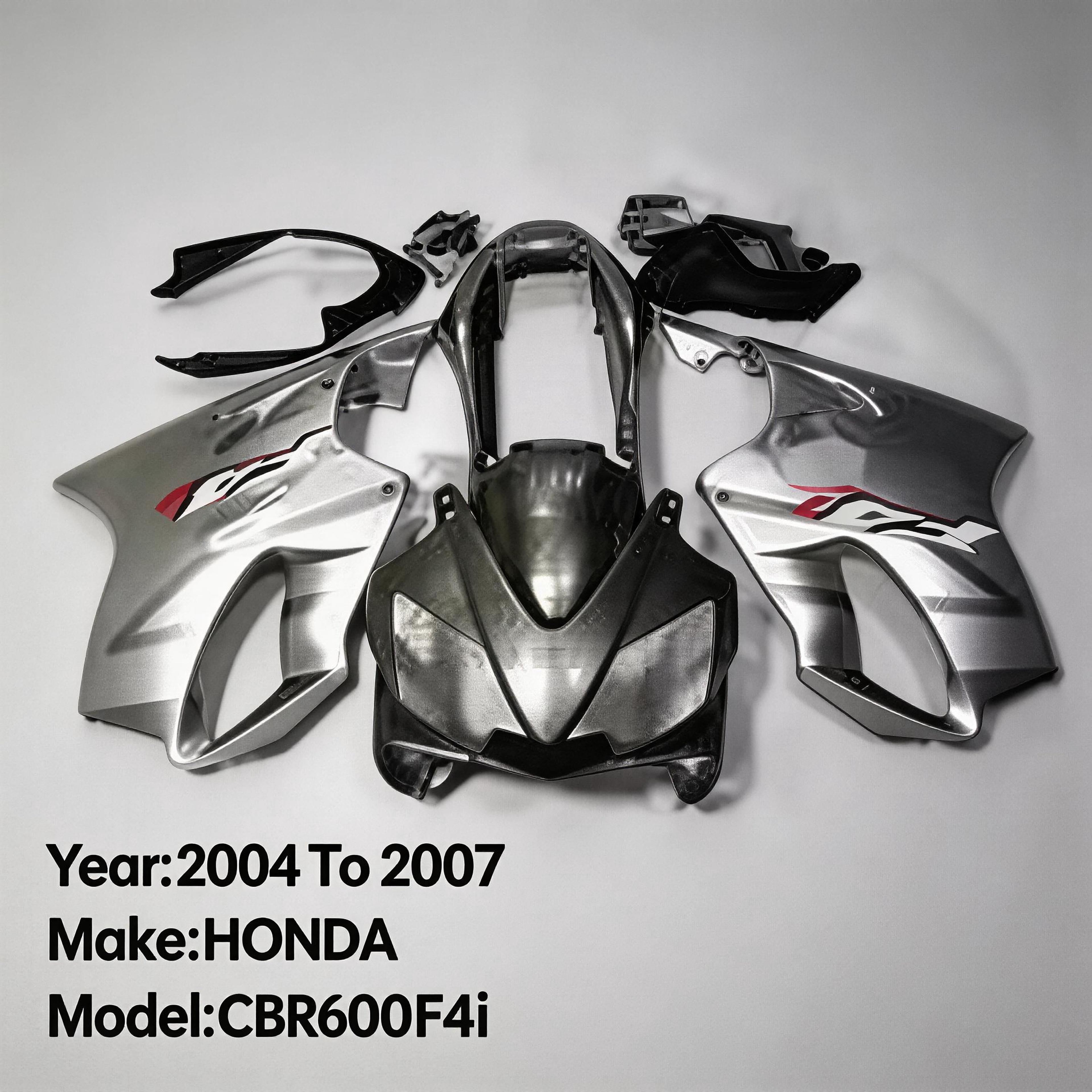 Panel ABS Plastic Cowling Bodywork Full Fairing Kit Fender For 2004 2005 2006 2007 HONDA CBR600 F4i 04 05 06 07 Banana Seat