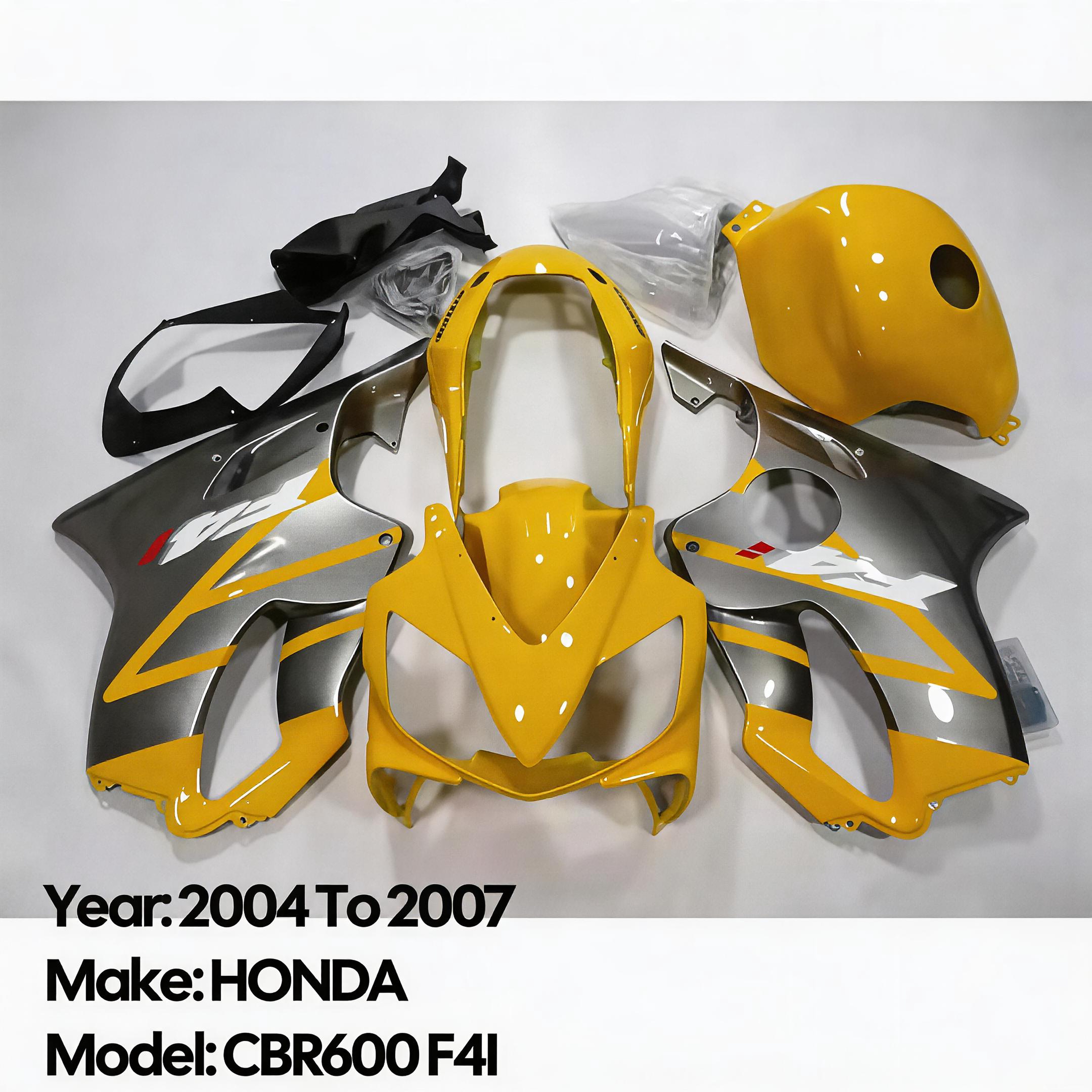 Panel ABS Plastic Cowling Bodywork Full Fairing Kit Fender For 2004 2005 2006 2007 HONDA CBR600 F4i 04 05 06 07 Banana Seat